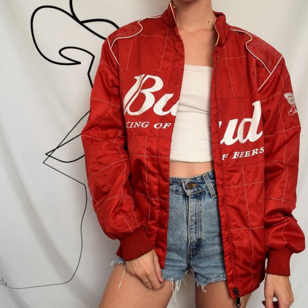 Vintage Style Budweiser NASCAR Racing Jacket